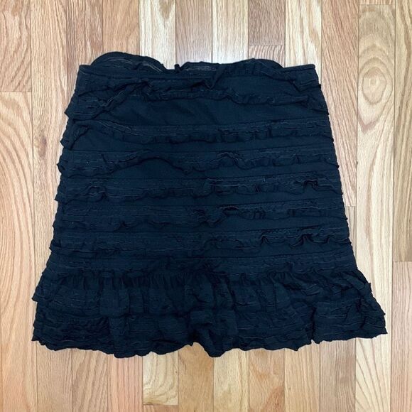 Max Studio Black Ruffle Skirt Size Medium‎ - Picture 1 of 5